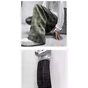 Calça casual xadrez de veludo cotelê de alta qualidade para homens, calça reta quente de outono e inverno, calça casual larga retrô