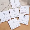 Set Semanal de Pendientes de Nicho Estilo Coreano, Pendientes Lindos y Compactos de Aleación Electroplateada con Pedrería, Venta al por Mayor