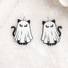 Pendientes, collar y llavero de gato negro de acrílico de doble cara para Halloween, gran oferta transfronteriza, accesorios colgantes