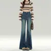 Jeans Negros y Grises Micro-Acampanados para Mujer 2025 Tendencia Versátil Nuevo Otoño e Invierno Cintura Alta Corte Delgado Petite Pantalones Acampanados