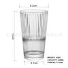 Copo de Vidro Grande Capacidade para Café com Isolamento Copo de Água Doméstico Embossado Copo de Suco Copo para Bebidas Geladas Boca Larga Copo de Cerveja Copo de Água