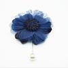 Broche de tela de doble propósito con pinza, gasa multicolor con centro de flor, ramillete, etiqueta de servicio al cliente, cuello de overol, flor