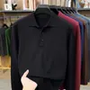 Novo suéter de tricô masculino de inverno espesso com gola virada, quente, cor sólida, peça de manga longa versátil, camisa básica para homens
