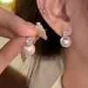 S925 prata agulha luz luxo nicho design brincos avançados francês retro pérola brincos 2024 brincos de moda populares