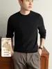 Suéter de punto para hombre yingao, cuello redondo, manga larga, suéter jacquard de otoño e invierno, camisa base estampada casual de negocios para hombre