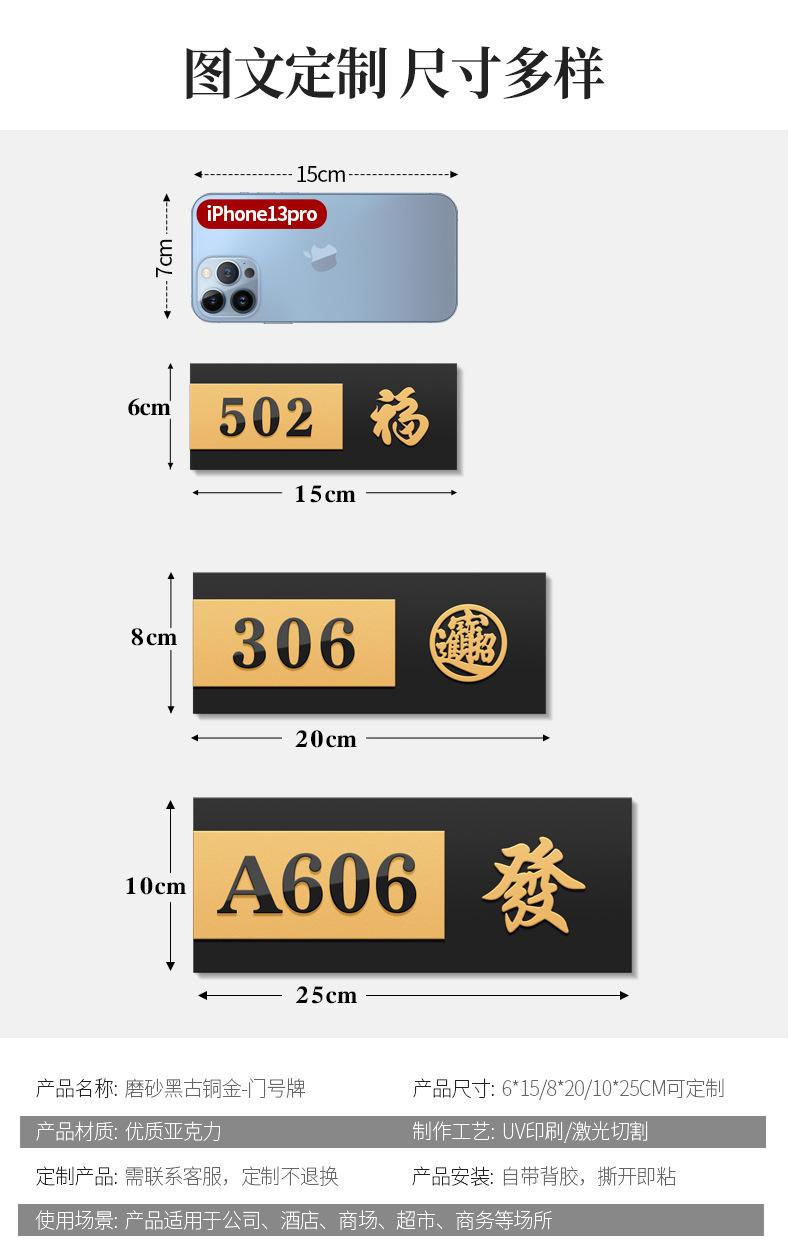 立体数字门牌号码牌