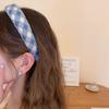 Diadema pequeña con esponja fresca a cuadros, estilo universitario, dulce y linda, accesorios para el cabello con personalidad de celebridades de Internet.