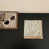 ¡Pequeña literatura y arte gris! Pañuelo Cuadrado Pequeño de Algodón Estampado Azul y Rojo Vintage Estilo Coreano Pañuelo Versátil de Alta Calidad