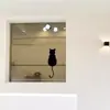 Adesivos de Desenho Gato Varanda Traseira Porta de Vidro Cozinha Porta de Correr Adesivos Decoração de Janela Adesivos de Parede Removíveis