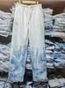 Conjunto Informal de Sudadera Gruesa y Pantalón de Chándal Azul Tie-Dye Hecho a Mano, Original, 100% Vegetal, Isatis Indigofolia, Moderno y Casual