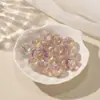 Color Melocotón Bebé Galvanizado Iridiscente Cuentas Sueltas Material de Resina Cuentas Redondas de 16 mm Cadena para Teléfono Accesorios para Manualidades con Cuentas Materiales
