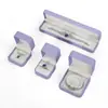 Cajas de Joyería de Cuero PU de Alta Gama Transfronterizas Personalizadas con Esquinas Redondeadas para Anillos, Pendientes, Pulseras y Collares de Perlas, Venta al por Mayor de Fábrica