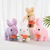 Juguete de peluche eléctrico, conejo animal simulado que puede ladrar y moverse, con orejas móviles, mascota electrónica muñeca de juguete para niños