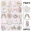 20 Peças de Ímãs Macios Estilo Ballet Pequenos Frescos Desenho Animado Doméstico Doce Impermeáveis Decorativos Magnéticos Transfronteiriços para Geladeira