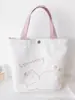 Bolsa de Lona Pintada à Mão Bolsa de Compras e Armazenamento para Passeios Bolsa de Mão Casual Portátil Bolsa de Presente Fofa de Desenho Animado Imprimível