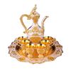 Terno de vinho estilo palácio criativo requintado estilo europeu ornamentos de metal para casa retro luz luxo copo de vinho pote de vinho conjunto de oito peças