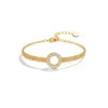 Pulsera Ajustable con Diamantes Microincrustados, Pulsera Hueca de Moda Lujosa Ligera, Joyería para Mujer, Regalo, Nuevo Producto Europeo y Americano de Amazon Transfronterizo