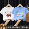 Camiseta de Verão Tendência e Versátil de Manga Curta para Meninas, Caimento Solto, Novo Estilo de Verão, Blusa 100% Algodão para Crianças