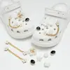 Corrente dourada girassol rosa compatível com Crocs luxo leve strass acessórios DIY flor de sapato decoração removível atacado fivela de sapato