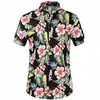 Camisa de verano floral de manga corta para hombre con estampado hawaiano transfronterizo europeo y americano