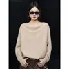2026 Top de Punto de Alta Gama de un Hombro para Mujer Otoño Invierno Tejido Holgado Suéter de Manga Murciélago Relajado Top de Moda para Mujer