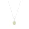 563 estilo coreano INS nicho lujo ligero diseño irregular cara Oval verde cristal elevado collar plata esterlina S925 femenino