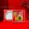 Nuevo Colgante de Hoja de Bodhi de Buda Zodiacal Oro Puro 999 12 Signos del Zodiaco Pegatinas para Teléfono Móvil Set de Caja de Regalo Venta al por Mayor