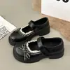 Zapatos Mary Jane Individuales con Adorno de Encaje Estilo Japonés para Mujer, Nueva Llegada de Otoño, Tacón Grueso, Combinan Bien con Faldas, Detalle de Moño, Zapatos Pequeños de Piel