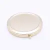 Espejo de metal redondo con base plegable espejo de maquillaje DIY para llevar de doble cara portátil de mano alta definición dormitorio espejo pequeño