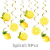 Nuevas Decoraciones de Fiesta Temáticas de Limón de Verano de Amazon Abanicos de Papel Rosas y Amarillos Bolas de Panal Suministros de Decoración para Escena de Fiesta