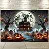 Tecido de Fundo Novo para Halloween Transfronteiriço Banner de Decoração de Festa de Alto Padrão Bandeira Pendurada de Feriado Layout Pano Pendurado Personalização