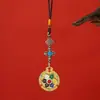 Mantra de seis caracteres, ocho símbolos auspiciosos, doce signos del zodíaco, nueve palacios, ocho trigramas, nuevo llavero giratorio para coche estilo Tíbet en stock