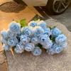 3 cabezas de peonía extranjera, flores artificiales, adornos para decoración del hogar, arreglo floral para bodas, guía de ruta, flores falsas, corona de mesa, arreglo floral