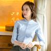 Camisa Profesional Blanca para Mujer, Manga Corta Cuello en V Ropa de Trabajo, Nuevo Modelo 2026, Camisa de Corte Ajustado con Cuello Alto, Uniforme de Trabajo Tienda 4S