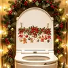 Adornos Colgantes de Navidad Hombre de Jengibre Campanas Tanque del Inodoro Pegatinas Decorativas Autoadhesivas Decoración de Atmósfera Festiva para Baño