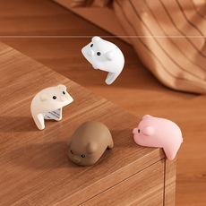 Protector de esquinas de silicona con diseño de cerdo de dibujos animados, esquina anticolisión para mesa, esquina anticolisión para niños, protección de seguridad para bebés en ángulo recto, esquina suave