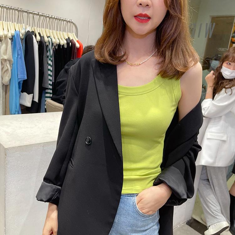 老板娘同款螺纹棉女士背心防走光遮副乳内衣弹力修身显瘦百搭背心