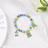 Barra de Arcilla Suave Verde Fresca Transfronteriza. Pulsera Día de San Patricio Aleación Goteo de Aceite Trébol de Cuatro Hojas Colgante de la Suerte Joyería de Mano