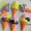 Grande Comida Brincar Sorvete Cone Resina Simulação Acessórios DIY Desenho Animado Geladeira Celular Capa Acessórios Para Cabelo Patch