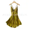 Vestido de verano estilo francés con copas, ribete de encaje, camisón sin espalda, estilo de deseo puro, versión coreana calada, conjunto de vestido camisola de línea recta