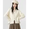 Nuevo suéter de punto trenzado grueso de otoño e invierno para mujer, elegante top de punto negro de algodón con cuello halter en V y manga larga