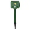 Repelente Ultrasónico Solar de Animales con Sensor de Movimiento y Luz LED Disuasor de Plagas para Exteriores para Gatos Perros Pájaros Roedores Repelente Impermeable para Jardín para Patio Césped Granja Verde