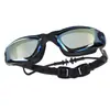 Gafas de natación LEATOU nuevas de una pieza con tapones para los oídos, gafas de natación electrochapadas impermeables antivaho planas para mujer, gafas de natación para miopía