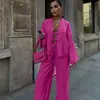 Otoño 2025 Nuevo Conjunto Casual de Dos Piezas de Color Sólido Moda Estilo Europeo y Americano Traje de Pantalón y Camisa con Cordones de Alta Gama Para Mujer