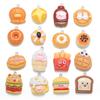 Desenho Animado Fofo Acessórios de Resina DIY Comida Hambúrguer Pão Pingente Pulseira Chaveiro Pingente Decorativo W336