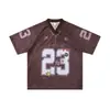 Camiseta Deportiva de Malla con Estampado Digital para Hombre Jie Zhan, Nueva Tendencia de Verano Marca Personalizada de Malla con Cuello en V y Manga Corta