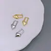 Pendientes de Moda Compactos en Forma de U Estilo Coreano y Japonés, Chapados en Cobre Dorado, Corazón Brillante, Simples y Únicos, Exquisitos y Versátiles para el Uso Diario