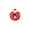 Aleación rosa que gotea aceite, corazón de San Valentín, rosa, accesorio de colgante DIY para pulsera y collar