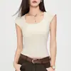 Top Ajustado con Copas Integradas, Estilo Tubo, Seda de Hielo # 9915 Camisola sin Mangas con Almohadillas en el Pecho