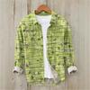 Camisa de Manga Larga de Verano Fina Vintage Lar para Hombre Estilo Coreano Estampado Creativo de Flor de Ciruelo Manga Larga Holgada Elegante